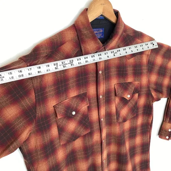 Vintage Pendleton High grade Western Wear Button Down wool button down shirt - Picture 4 of 14